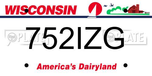 752IZG Wisconsin License Plate