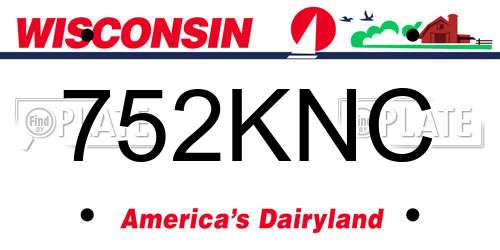 752KNC Wisconsin License Plate