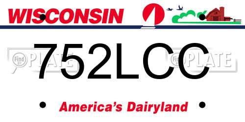 752LCC Wisconsin License Plate