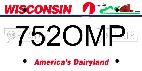 752OMP Wisconsin License Plate