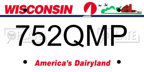 752QMP Wisconsin License Plate