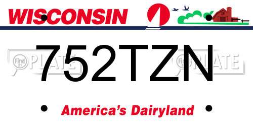 752TZN Wisconsin License Plate