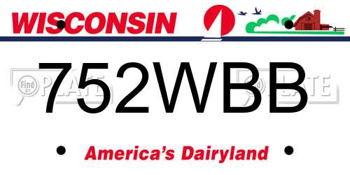 752WBB Wisconsin License Plate