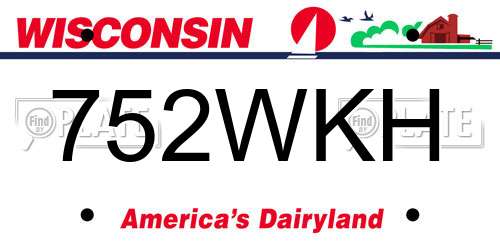 752WKH Wisconsin License Plate