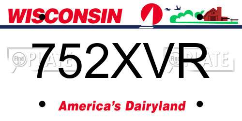 752XVR Wisconsin License Plate