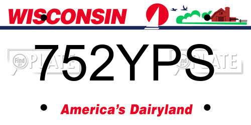 752YPS Wisconsin License Plate