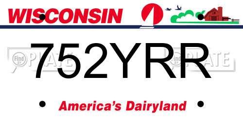752YRR Wisconsin License Plate