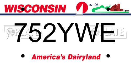 752YWE Wisconsin License Plate