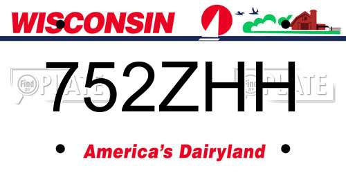 752ZHH Wisconsin License Plate