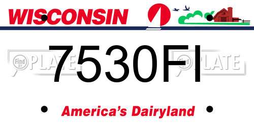 7530FI Wisconsin License Plate