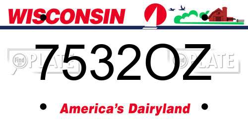7532OZ Wisconsin License Plate