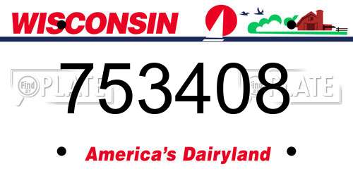 753408 Wisconsin License Plate