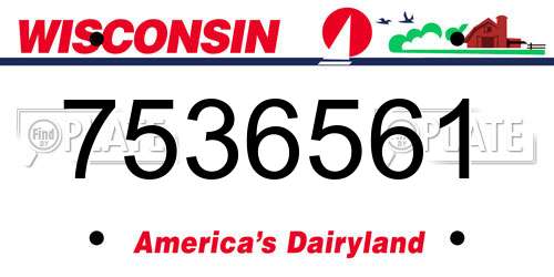 7536561 Wisconsin License Plate