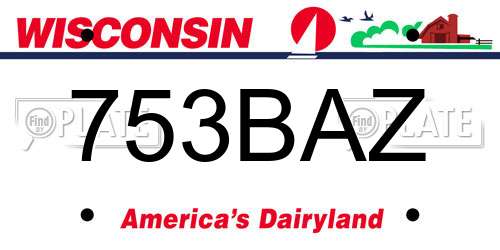 753BAZ Wisconsin License Plate
