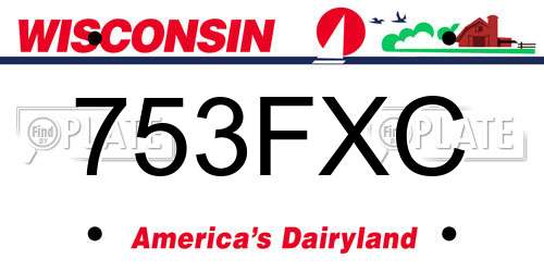 753FXC Wisconsin License Plate