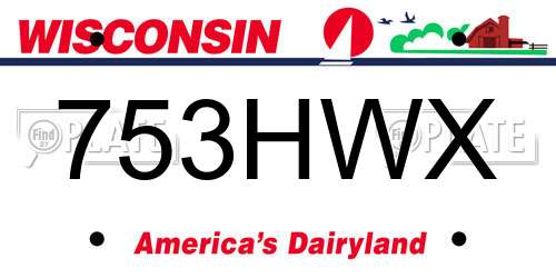 753HWX Wisconsin License Plate