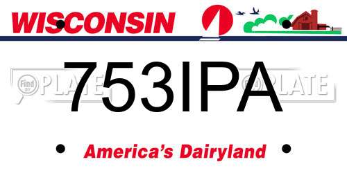 753IPA Wisconsin License Plate
