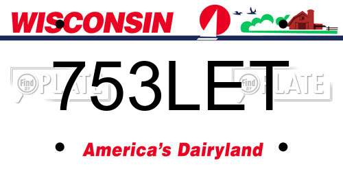 753LET Wisconsin License Plate