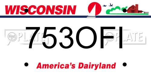 753OFI Wisconsin License Plate