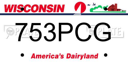 753PCG Wisconsin License Plate