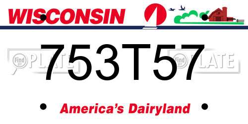 753T57 Wisconsin License Plate