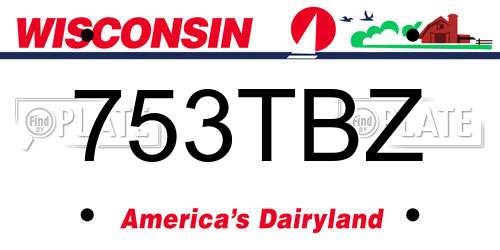 753TBZ Wisconsin License Plate