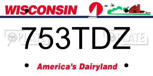 753TDZ Wisconsin License Plate