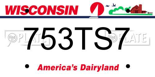 753TS7 Wisconsin License Plate