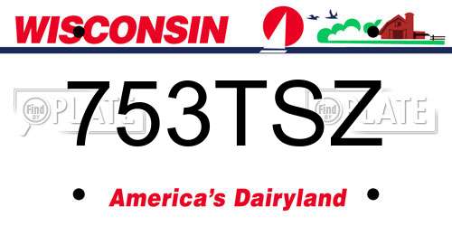 753TSZ Wisconsin License Plate
