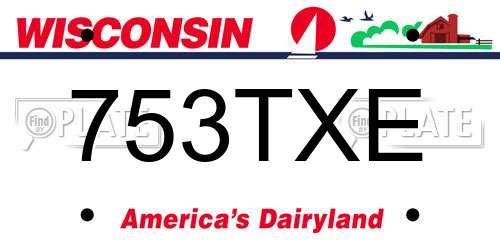 753TXE Wisconsin License Plate