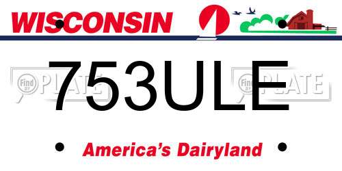 753ULE Wisconsin License Plate
