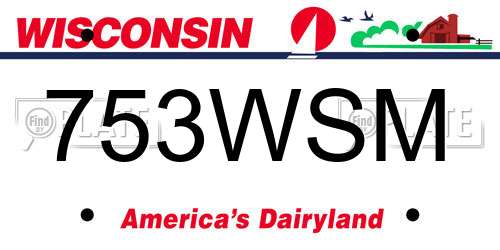 753WSM Wisconsin License Plate