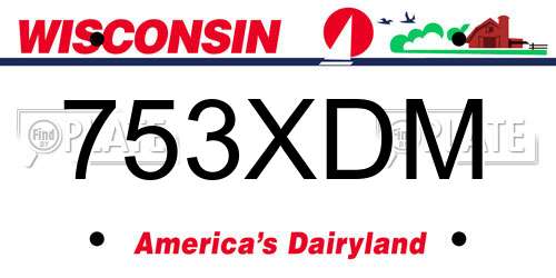 753XDM Wisconsin License Plate
