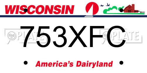 753XFC Wisconsin License Plate