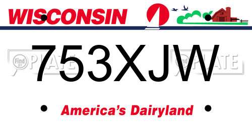 753XJW Wisconsin License Plate