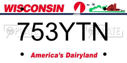 753YTN Wisconsin License Plate
