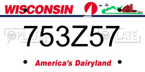 753Z57 Wisconsin License Plate
