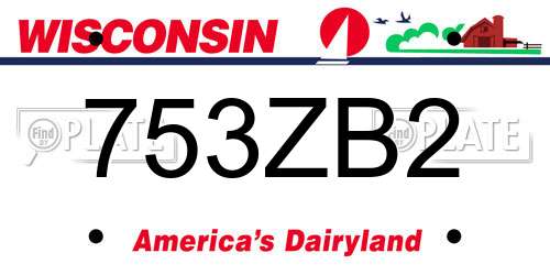 753ZB2 Wisconsin License Plate