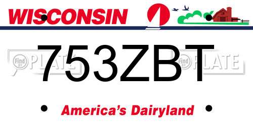 753ZBT Wisconsin License Plate