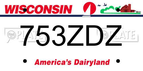 753ZDZ Wisconsin License Plate