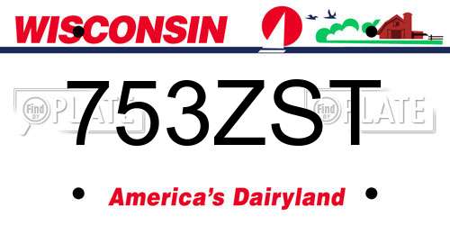 753ZST Wisconsin License Plate