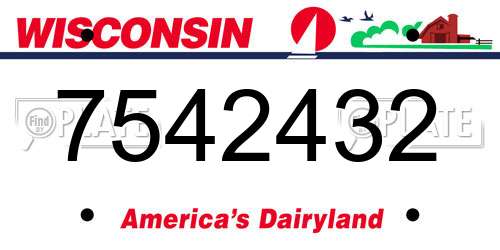 7542432 Wisconsin License Plate