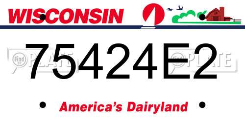 75424E2 Wisconsin License Plate