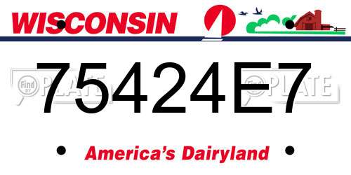 75424E7 Wisconsin License Plate