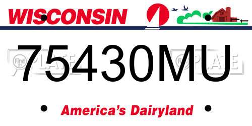 75430MU Wisconsin License Plate