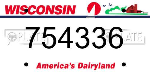 754336 Wisconsin License Plate