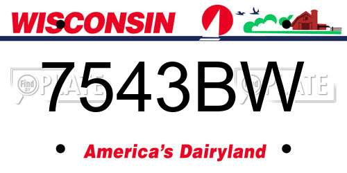 7543BW Wisconsin License Plate
