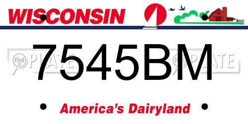 7545BM Wisconsin License Plate