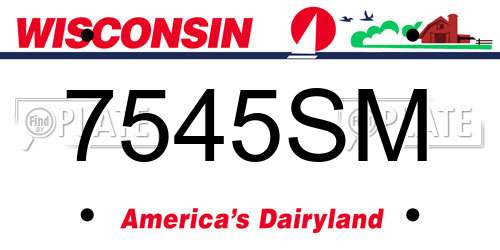 7545SM Wisconsin License Plate