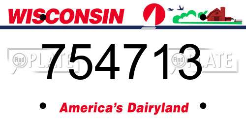 754713 Wisconsin License Plate